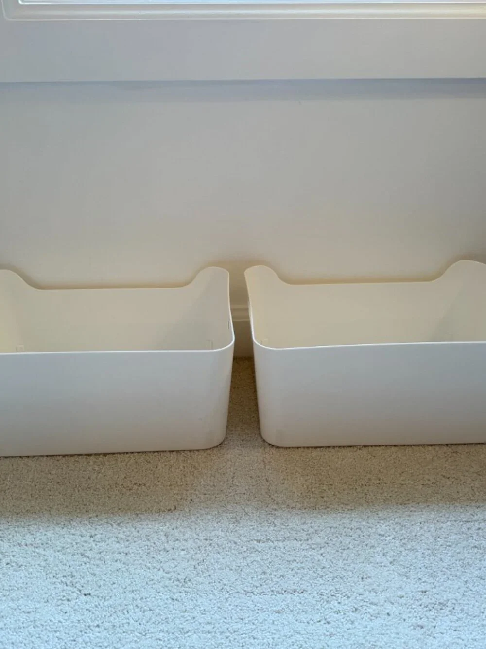 Set of 2 Medium Plastic Storage Bin w/ Handles - Container Store
